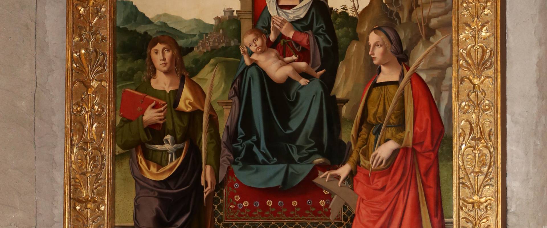 Marco palmezzano, madonna col bambino tra i ss. giovanni ev. e caterina d'a., 15410 ca. 01 photo by Sailko